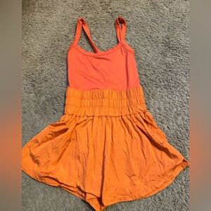 FP Movement by Free People Vibrant Orange Romper